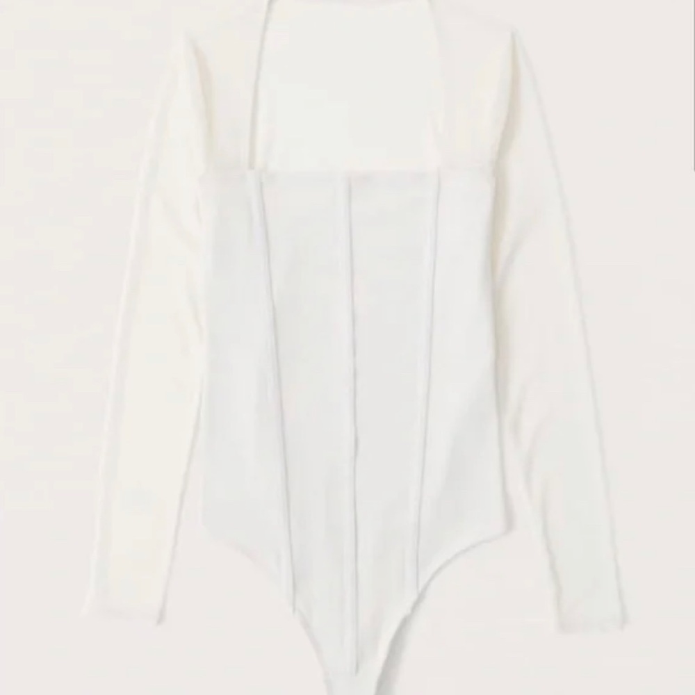 Abercrombie Long-Sleeve Mesh Corset Bodysuit